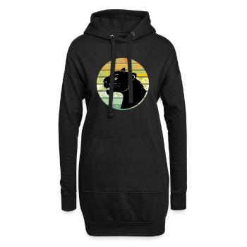 Tête de panthère - Sweat-shirt à capuche long Femme - noir - Devant