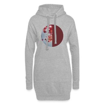 T-Shirt Blüten Blumen Kirschblüten Geschenk Frau - Hoodie-Kleid - Grau meliert - Vorne