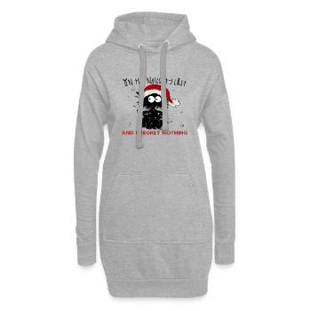 Sur la liste coquine et je ne regrette rien - Sweat-shirt à capuche long Femme - gris chiné - Devant