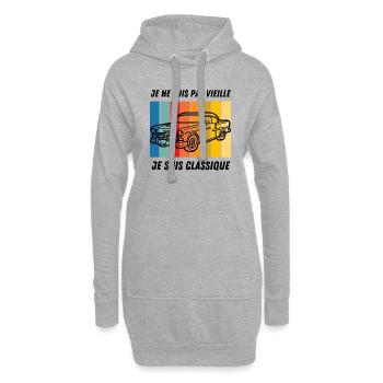 Design T shirt voiture ancienne, voiture classique - Sweat-shirt à capuche long Femme - gris chiné - Devant