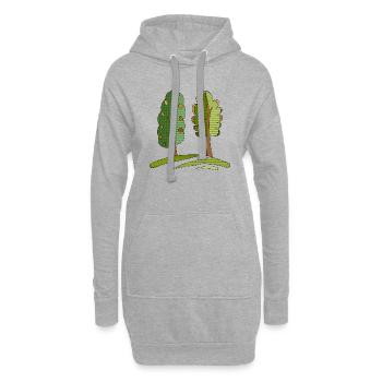 Baum - Hoodie-Kleid - Grau meliert - Vorne