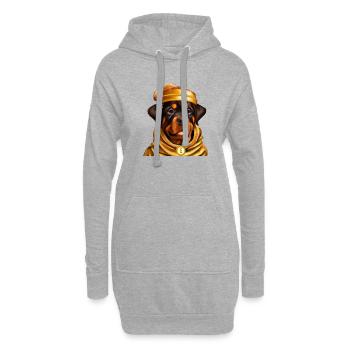 Rottweiler Golden Bathrobe Bitcoin Gold Beanie - Sweat-shirt à capuche long Femme - gris chiné - Devant