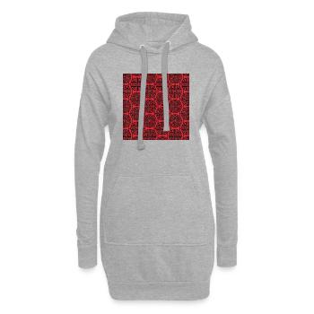 Chinesisches Muster - Hoodie-Kleid - Grau meliert - Vorne