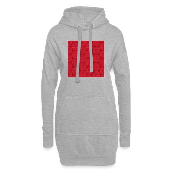Chinesisches Muster - Hoodie-Kleid - Grau meliert - Vorne