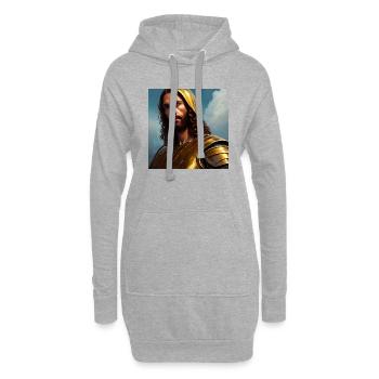 Jesus Christus, König der Könige. Digitale Malerei - Hoodie-Kleid - Grau meliert - Vorne