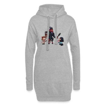 Krampus punit les enfants - Sweat-shirt à capuche long Femme - gris chiné - Devant