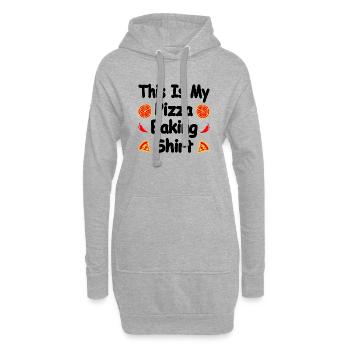 Pizza - Hoodie-Kleid - Grau meliert - Vorne