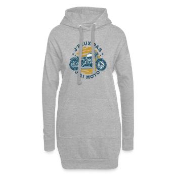 J'peux pas j' ai moto humour motard cadeau - Sweat-shirt à capuche long Femme - gris chiné - Devant