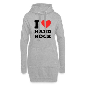 Ich liebe Hard Rock - Hoodie-Kleid - Grau meliert - Vorne