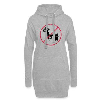 Entspannen verboten Zone Schild - Hoodie-Kleid - Grau meliert - Vorne