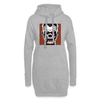 Soldatenroboterschädel der Zukunft - Hoodie-Kleid - Grau meliert - Vorne