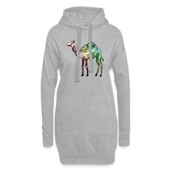 chameau - Sweat-shirt à capuche long Femme - gris chiné - Devant