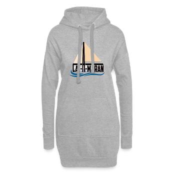 catAmaran - katAmaran - 3 - Sweat-shirt à capuche long Femme - gris chiné - Devant