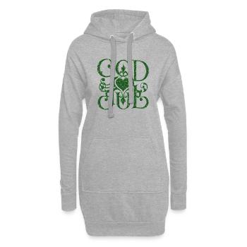 Joyeux Noël Noël Noël vacances hiver santa nordique - Sweat-shirt à capuche long Femme - gris chiné - Devant