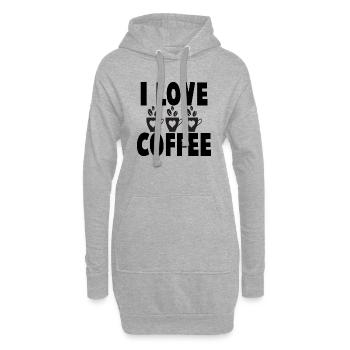 I love Coffee - Hoodie-Kleid - Grau meliert - Vorne