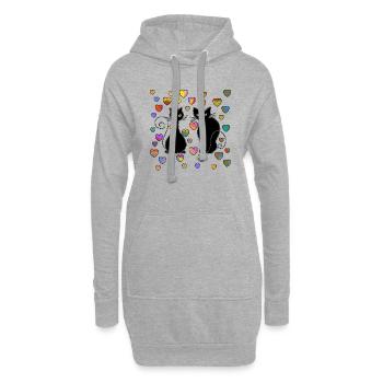 Katzen - Hoodie-Kleid - Grau meliert - Vorne