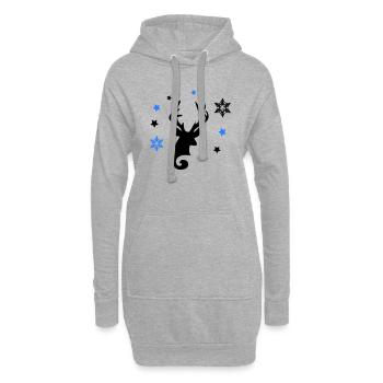 Étoiles de cerf - Sweat-shirt à capuche long Femme - gris chiné - Devant