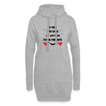 je suis pas gros j ai juste une femme - Sweat-shirt à capuche long Femme - gris chiné - Devant
