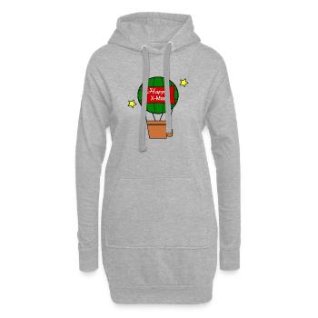 Happy X Mas - Hoodie-Kleid - Grau meliert - Vorne