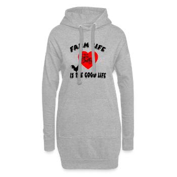 Ferme - Sweat-shirt à capuche long Femme - gris chiné - Devant