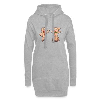 Gingerbread Homme Et Femme - Sweat-shirt à capuche long Femme - gris chiné - Devant