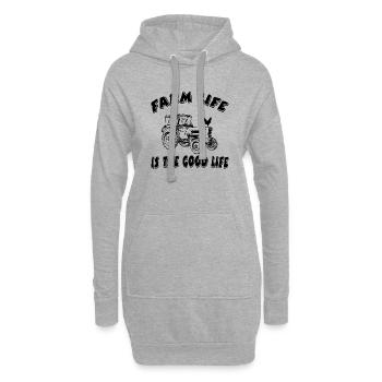 Ferme - Sweat-shirt à capuche long Femme - gris chiné - Devant