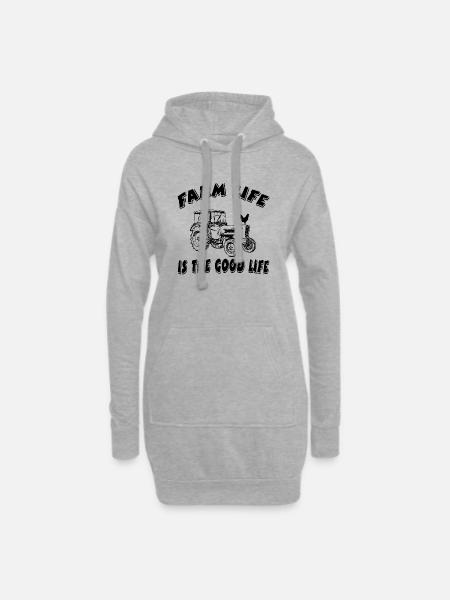 Bauernhof - Hoodie-Kleid - Grau meliert