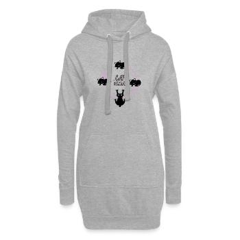 Katzen-Routine - Hoodie-Kleid - Grau meliert - Vorne
