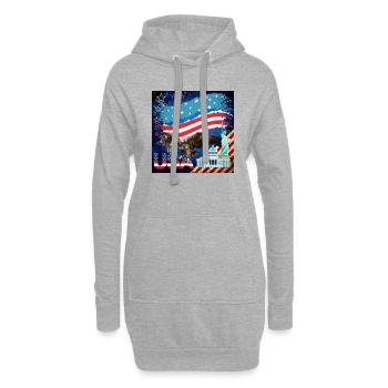 USA, American Eagle - Hoodie-Kleid - Grau meliert - Vorne