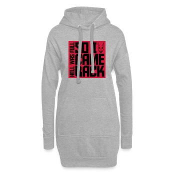 hell was full Zitat - Hoodie-Kleid - Grau meliert - Vorne