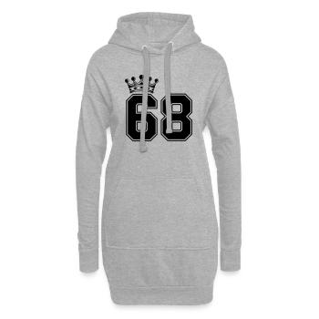 68 couronnes - Sweat-shirt à capuche long Femme - gris chiné - Devant