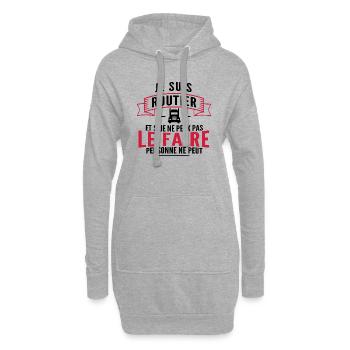 je suis routier / cadeau humour routier - Sweat-shirt à capuche long Femme - gris chiné - Devant