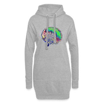 Pissenlit - Sweat-shirt à capuche long Femme - gris chiné - Devant