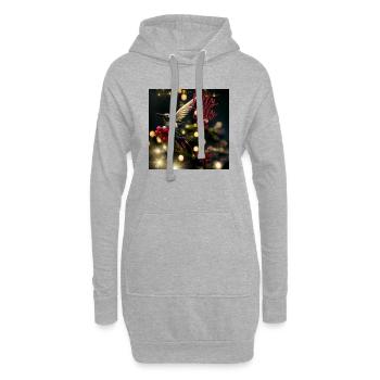 Holly Jolly – Colibri de Noël - Sweat-shirt à capuche long Femme - gris chiné - Devant