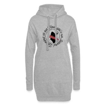 Zuckerbrot und Peitsche - retro, cool, lustig - Hoodie-Kleid - Grau meliert - Vorne