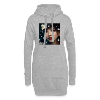 Frau Engel zu Weihnachten - Hoodie-Kleid - Grau meliert - Vorne
