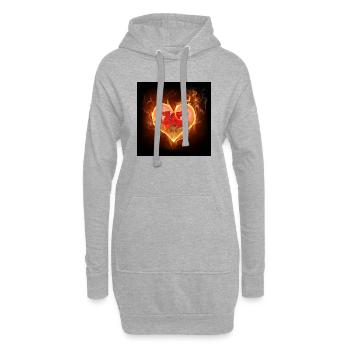 Fiery Proud Welsh - Hoodie Dress - heather grey - Front