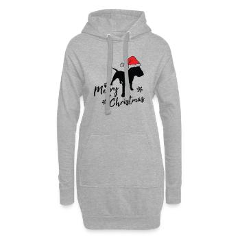 Joyeux Noël Bull Terrier - Sweat-shirt à capuche long Femme - gris chiné - Devant