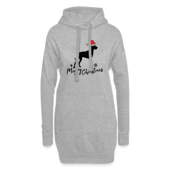 Joyeux Noël Grand Dague - Sweat-shirt à capuche long Femme - gris chiné - Devant
