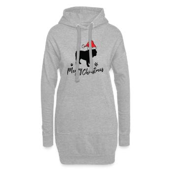 Joyeux Noël deutsch Bulldog - Sweat-shirt à capuche long Femme - gris chiné - Devant