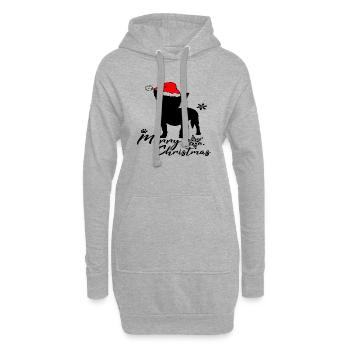 merry christmas chihuahua - Hoodie-Kleid - Grau meliert - Vorne