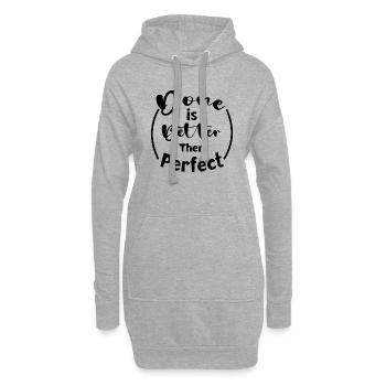 Fait vaut mieux que parfait - Sweat-shirt à capuche long Femme - gris chiné - Devant