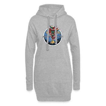 Das antike Axolotl - Hoodie-Kleid - Grau meliert - Vorne