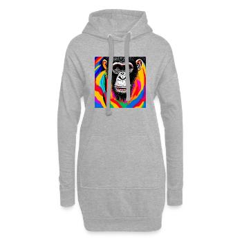 Illustration d’un portrait de chimpanzé - Sweat-shirt à capuche long Femme - gris chiné - Devant