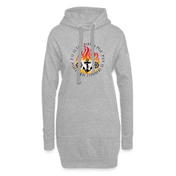 J'ai le fire dans la peau mais je travaille sur... - Sweat-shirt à capuche long Femme - gris chiné - Devant