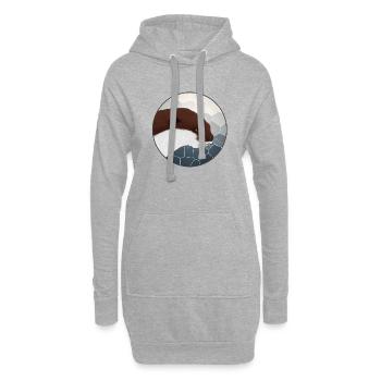 Loutre - Sweat-shirt à capuche long Femme - gris chiné - Devant