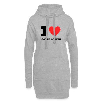 J’aime l’alternative - Sweat-shirt à capuche long Femme - gris chiné - Devant