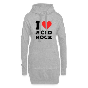 Ich liebe Acid Rock - Hoodie-Kleid - Grau meliert - Vorne