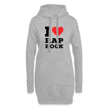Ich liebe Rap Rock - Hoodie-Kleid - Grau meliert - Vorne