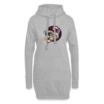 Funky Astronaut im Weltraum - Hoodie-Kleid - Grau meliert - Vorne